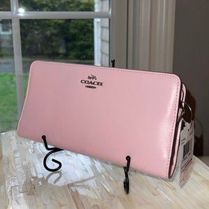 Pink Coach Long Leather Wallet